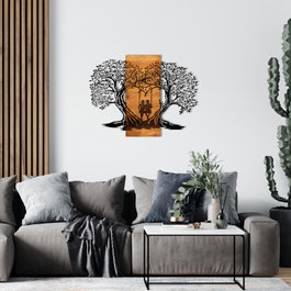 Wallity Eva Escultura de pared Negro y Nogal